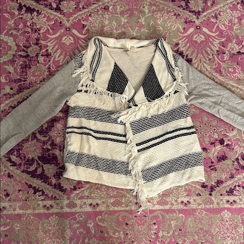 Dolan Gray and White Striped Cardigan - Picture 6 of 6